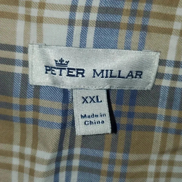 Peter Millar Crown Shirt Plaid Mount Pearl Men's Size XXL - Picture 2 of 12